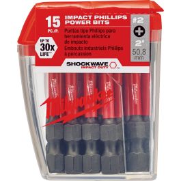 Milwaukee 48-32-5004 SHOCKWAVE Impact Duty 2 in. Phillips #2 en acier allié (paquet de 15)