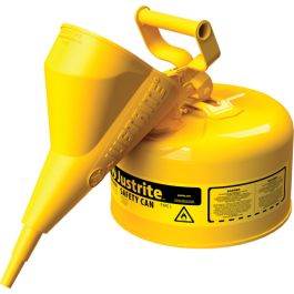 BIDON METAL SECURITAIRE 5 GAL AVEC ENTONOIR JAUNE