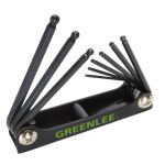 JEU DE CLÉS STANDARD À ROTULE PLIANTE GREENLEE 0254-12, 9 PIÈCES, 5/64 À 1/4 PO, REVÊTEMENT POUDRE - Greenlee Textron - Chaque