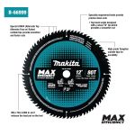 12" CT BLADE 80T 1" - Makita - Chaque