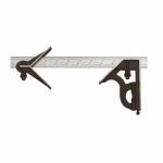 STARRETT C11HC-12-4R ÉQUERRE COMBINÉE, 3 PIÈCES, 12 PO L, ACIER TREMPÉ LAME, TÊTE CARRÉE/CENTRE