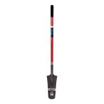 PELLE A DRAIN ROBUSTE, ACIER AU CARBONE, LAME 16" X 6", 45" LO, MANCHE DROIT