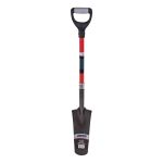 PELLES A DRAIN ROBUSTES A DOS CREUX, ACIER AU CARBONE, LAME 14" X 5-1/2", 29" LO, MANCHE PRISE EN D