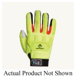 CLUTCH GEAR - HI-VIZ GRAIN GOATSKIN MECHANICS GLOVE, BLENDED KEVLAR LINED, TPR BACK, ANSI A5 CUT