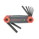 8 PC. FOLDING METRIC HEX DUAL MATERIAL KEY SET