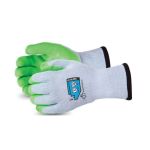 DEXTERITY - STRING  COTTON/POLY GLOVE, HI-VIZ LATEX w/PUNKBAN PUNCTURE & CUT PALM, ANSI A5/A5 PUNC