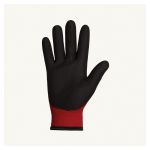 DEXTERITY STRING KNIT RED NYLON / BLACK FLEECE LINED, 3/4 PVC PALM COATED