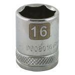 DYNAMIC D008016 SOCKET STANDARD, MÉTRIQUE, 3/8 PO, DOUILLE HEXAGONALE 16 MM, 6 POINTS