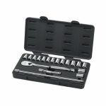 GEARWRENCH 80708 JEU DOUTILS POUR MÉCANICIEN, MÉTRIQUE, 1/2 PO PRISE, TÊTE EN FORME DE POIRE, 18 PIÈCES, CHROME POLI