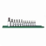 13 PC. 1/4'', 3/8'' + 1/2'' DRIVE TORX BIT SOCKET SET