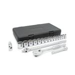 19 Pc. 1/2'' Drive 12 Point Standard SAE Mechanics Tool Set