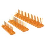 3 Pc. 1/4'', 3/8'' + 1/2'' Drive Orange Metric Socket Storage Tray Set