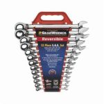 13 Pc. 72-Tooth 12 Point Reversible Ratcheting Combination SAE Wrench Set