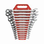 13 Pc. 72-Tooth 12 Point Reversible Ratcheting Combination SAE Wrench Set