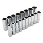 Gray Tools d018007 jeu de douilles, métrique, 18 pièces, acier, chrome poli