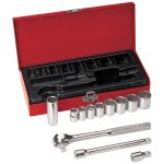 KLEIN TOOLS 65504 Jeu de 12 clés à douilles à prise 3/8 po