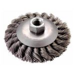 BROSSE BOISSEAU À FILS NOUÉS BISEAUTÉE, DIAMÈTRE DE LA BROSSE, 4", DIAMÈTRE DES FILS, 0,023", ACIER AU CARBONE