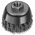 BROSSE BOISSEAU À FILS NOUÉS , DIAMÈTRE DE LA BROSSE, 4", DIAMÈTRE DES FILS, 0,023", ACIER AU CARBONE
