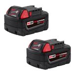 ENSEMBLE DE 2 BLOC-PILE (BATTERIE) 18 V REDLITHIUM AMPÈRES, 5,0 A,