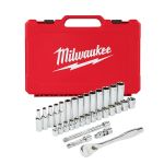 ENSEMBLE DE CLÉ À CLIQUET ET DE DOUILLES À PRISE DE 3/8 PO DE 32 MORCEAUX – MÉTRIQUE