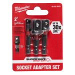 ENSEMBLE D'ADAPTATEUR DE DOUILLES À CHOCS SHOCKWAVE, PRISE HEX, 1/4", 1/4, 3/8, 1/2