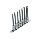 JEU DE DOUILLE 7 PCS SAE 4 " HEX A EMBOUTS SPHERIQUES LONGUE DR 3/8 "