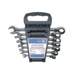 JET 700371 JEU DE CLÉS MIXTES À CLIQUET RÉVERSIBLES, MÉTRIQUE, 7 PIÈCES, 8 À 18 MM, ENTIÈREMENT POLI
