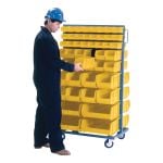 Kleton CB091 Combination Double Sided Mobile Rack and Bin, 36 in W x 24 in D x 63 in H, 1000 lb Load, (96) 3 in, 5 in