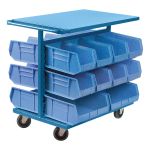 CHARIOT A BACS AVEC BACS, A DEUX COTES, 20 BACS, 24" LA X 38-1/2" P X 36-1/2" H