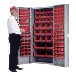 ARMOIRE A COMBINAISON AVEC PORTE CREUSE, 38" LA X 24" P X 72" H, 36 TABLETTES