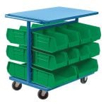 Kleton CB689 Combination Double Sided Bin Cart, 24 in W x 38-1/2 in D x 36-1/2 in H, 1000 lb Load, (20) 7 in x 8-1/4 in