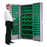 ARMOIRE A COMBINAISON AVEC PORTE CREUSE, 38" LA X 24" P X 72" H, 36 TABLETTES