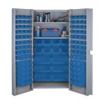 ARMOIRES A COMBINAISON A PORTES CREUSES, 38" LA X 24" P X 72" H, GRIS