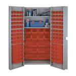 ARMOIRES A COMBINAISON A PORTES CREUSES, 38" LA X 24" P X 72" H, GRIS