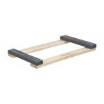 CADRE DE SOCLE ROULANT EN BOIS DUR A BOUTS AVEC CAOUTCHOUC, CADRE EN BOIS, 18" LA X 24" P X 2,5" H, CAPACITE DE 900 LB