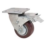 ROULETTE POLYURETHANE 4'' PIVOTANTE,  AVEC FREIN