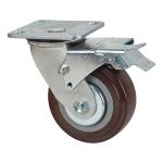 ROULETTE, PIVOTANT AVEC FREIN, 5" (127 MM), POLYURETHANE, 650 LB (294 KG)