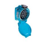 PN12c INLET POLY BLUE Size.1 IP 66/67 12P 5A/7.5A 50 V 60 Hz REVERSE INTERIORS FLUSH MOUNT
