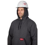 CHANDAIL À CAPUCHON LOURD, POLY-COTON, TAILLE, MOYEN, COULEUR, GRIS
