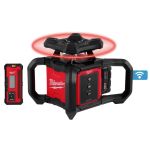 ENSEMBLE DE NIVEAU LASER ROTATIF EXTÉRIEUR ROUGE 18 V AVEC RÉCEPTEUR, CLASSEE DU LASER, 2, GAMME DE TRAVAIL MAX., 2000' (609,6 M)