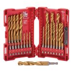 ENSEMBLE DE FORETS MÉTRIQUES SHOCKWAVE RED HELIX, NBRE DE MORCEAUX, 25, MATÉRIAU, TITANE