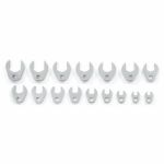 ENS. 16PCS CLE PIED DE BICHE CHROMEE PRISE 3/8"
