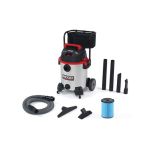 RIDGID 50353 Aspirateur eau et poussière en acier inoxydable de 16 gallons avec chariot (1610RV)