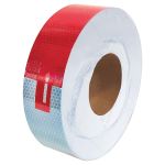 RUBAN DE MARQUAGE A GRANDE VISIBILITE, 2" LA X 150' LO, ROUGE & BLANC