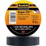 Scotch 7000031512 Super 33 Electrical Tape, 36 yd L 1.5 in W, 7 mil THK, Rubber Adhesive