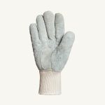 COOLGRIP - STRING COTTON/POLY GLOVE, SILACHLOR LINED, SPLIT LEATHER PM, GOOD TO 500F, ANSI HEAT 4