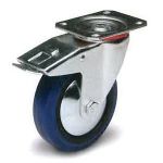 Roulette pivotante avec frein 3" - 220 lb Caoutchouc élastique