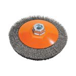 SAUCER-CUP CRIMPED BRUSH 5'' X 5/8-11 0.012" WIRE