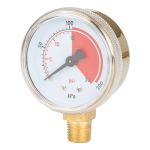 MANOMETRES EN LAITON,  2-1/2", 30 PSI, FIXATION INFERIEURE, ANALOGIQUE