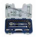 ENSEMBLE DOUILLES RATCHET ET RALLONGES METRIQUE, 1/2''DR, 25 MCX